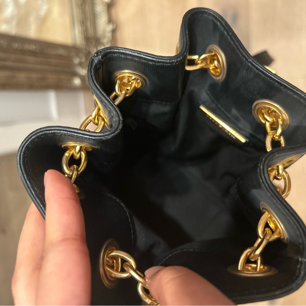 Tory Burch Black Leather Bucket Bag - Picture 2 of 5